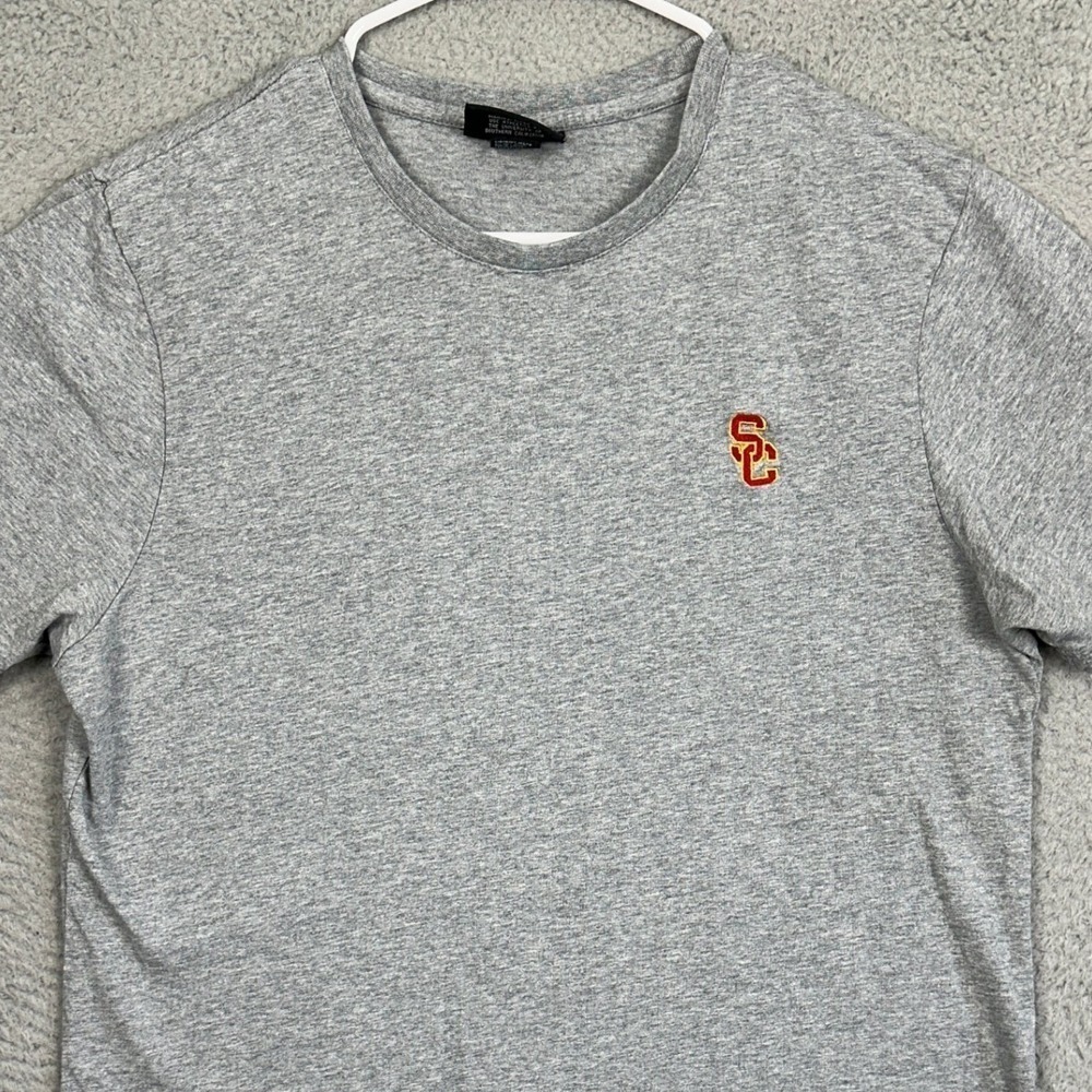USC Trojans Team Trojan T-Shirt Mens Medium Gray Short Sleeve Tee Crewneck EUC